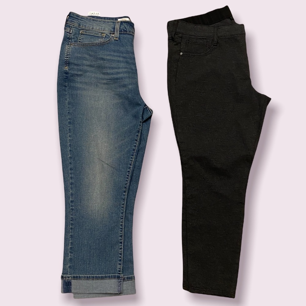 2 Pairs Plus Size Pants Capri
